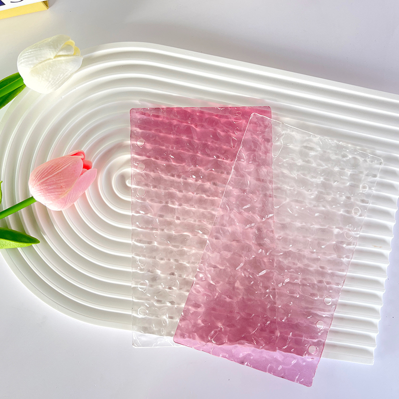 A5 A6 Thick Striped Acrylic Binder with Detachable Cover