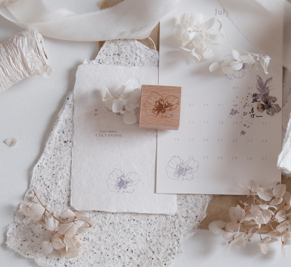 Zoey studio Flower and plant wood stamp