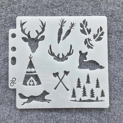 1Pc Cloud, Snowflake, Floral, Deer Elements Scrapbook Hollow Stencil Template