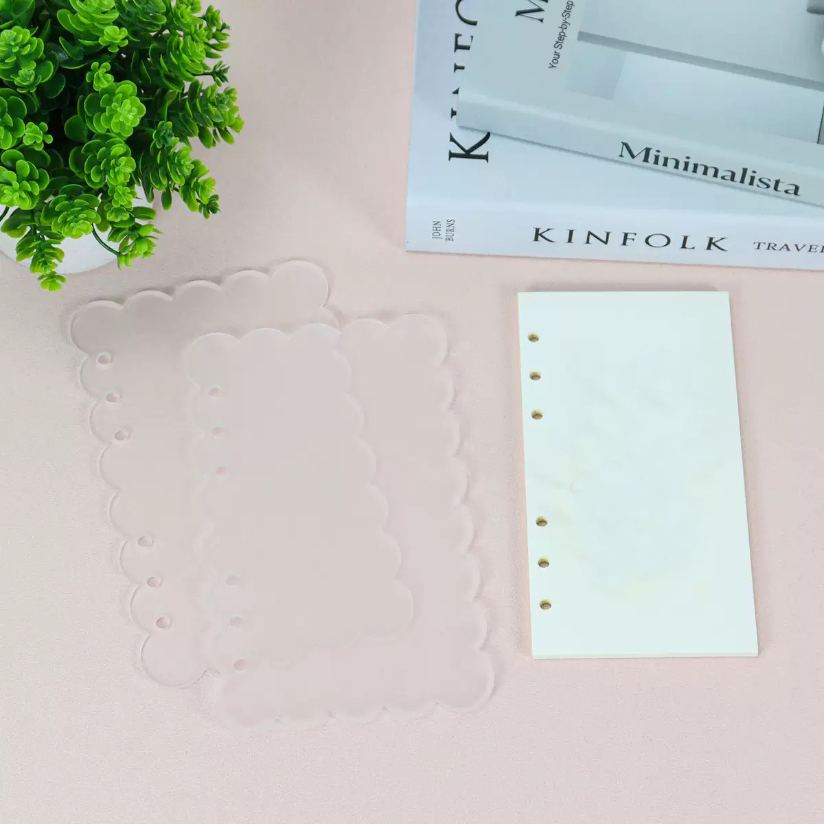 A5 A6 Thick Striped Acrylic Binder with Detachable Cover