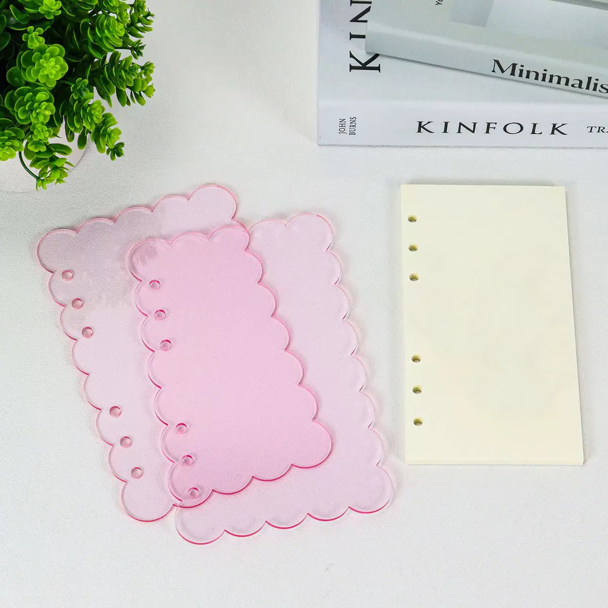 A5 A6 Thick Striped Acrylic Binder with Detachable Cover