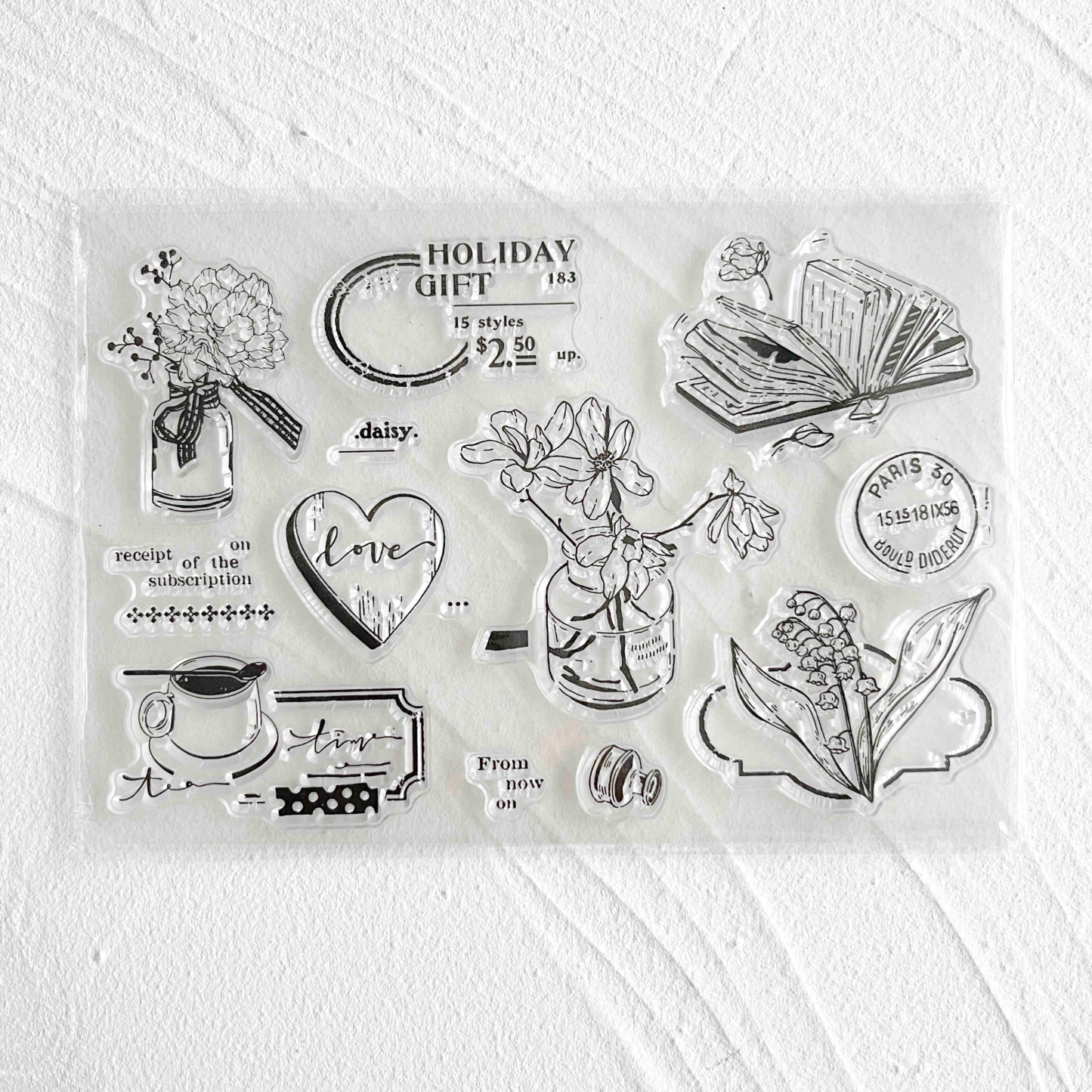 48 Style Clear Silicone Stamps for DIY Scrapbooking Card Making