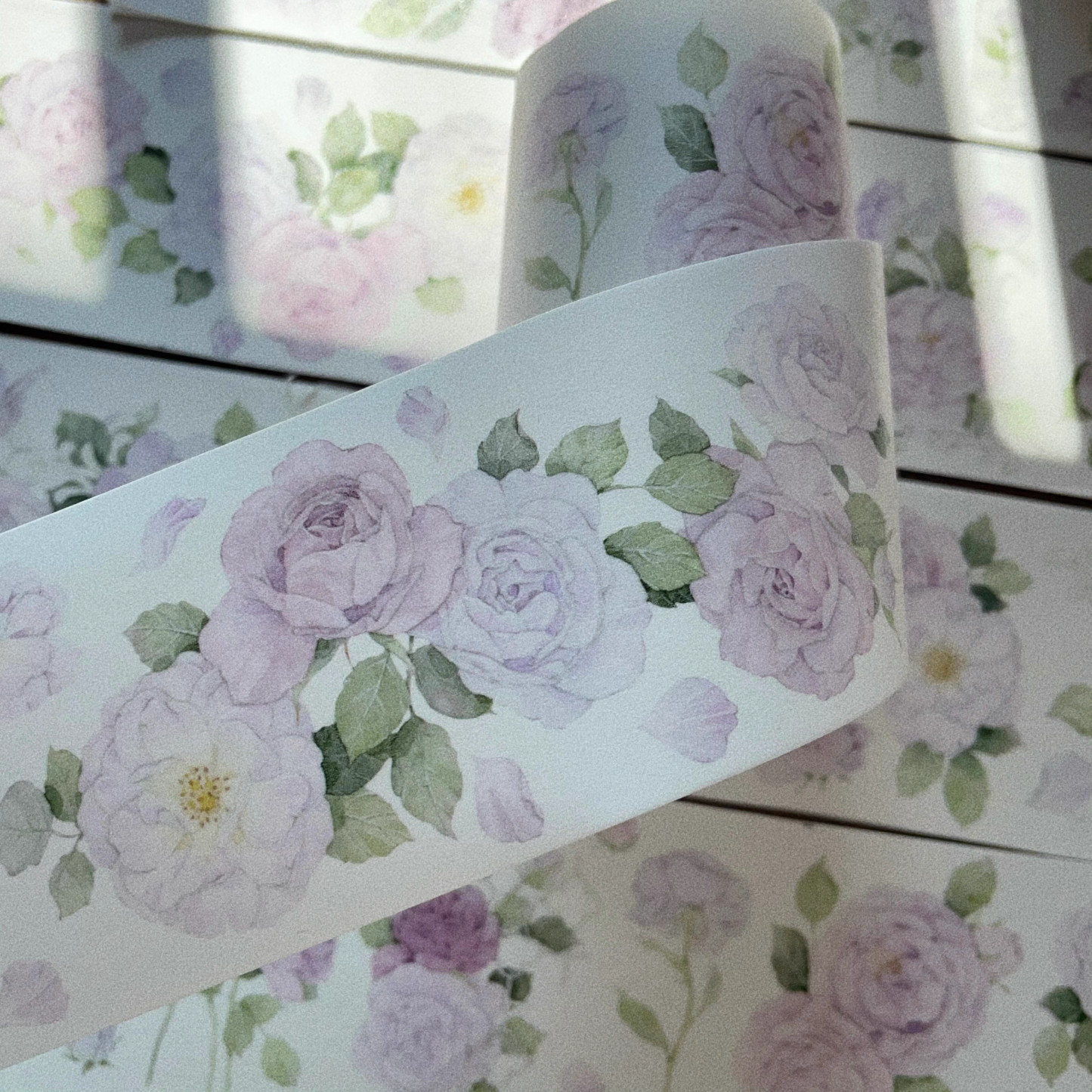 YIER Studio Pink purple rose PET Washi Tape 2.17 inch * 236.22 inch