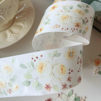 YIER Yellow rose themed PET tape 55mm*500cm