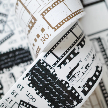 YIER Studio Retro black and white film PET Washi Tape 1.97 inch * 236.22 inch