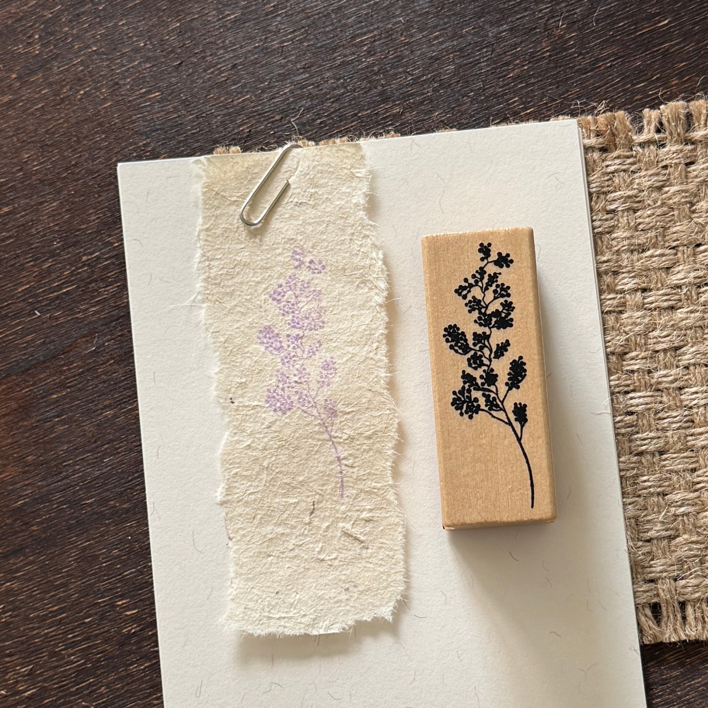 Vintage Nature Sketch Wooden Rubber Stamp | Butterfly Mushroom Dragonfly Botanical