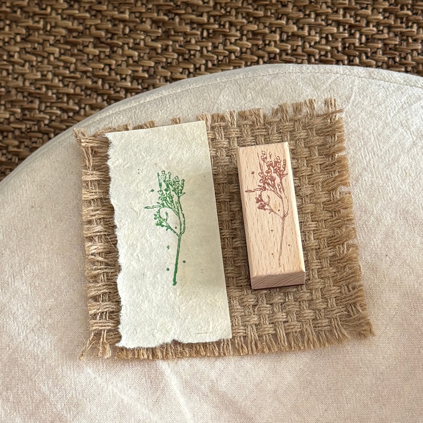 Vintage Nature Sketch Wooden Rubber Stamp | Butterfly Mushroom Dragonfly Botanical
