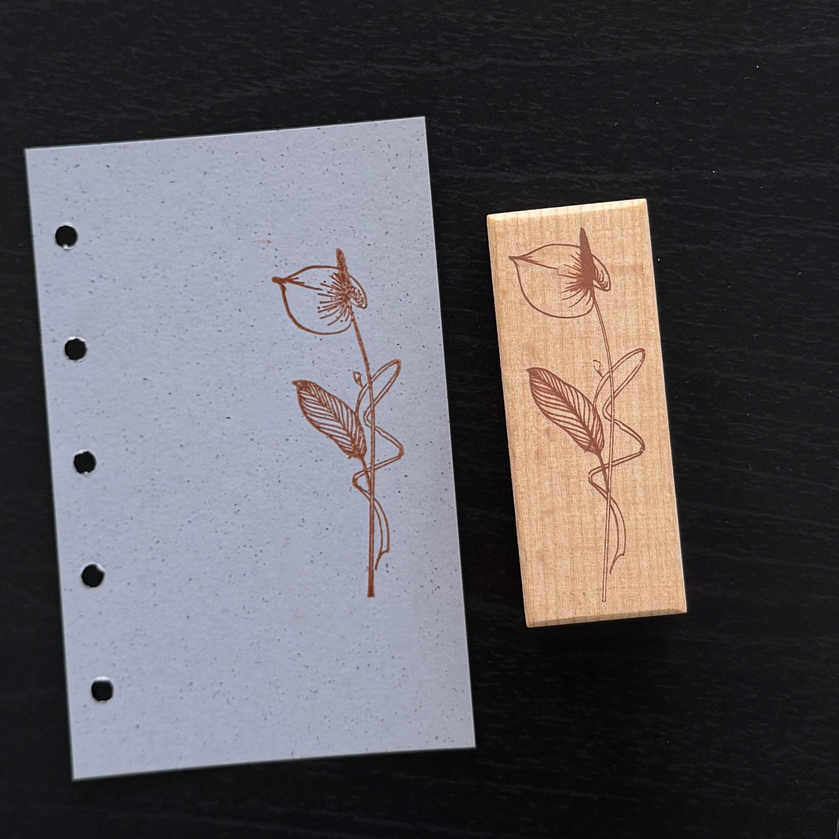 Vintage Nature Sketch Wooden Rubber Stamp | Butterfly Mushroom Dragonfly Botanical