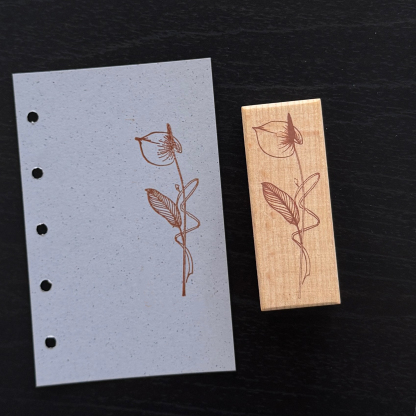 Vintage Nature Sketch Wooden Rubber Stamp | Butterfly Mushroom Dragonfly Botanical