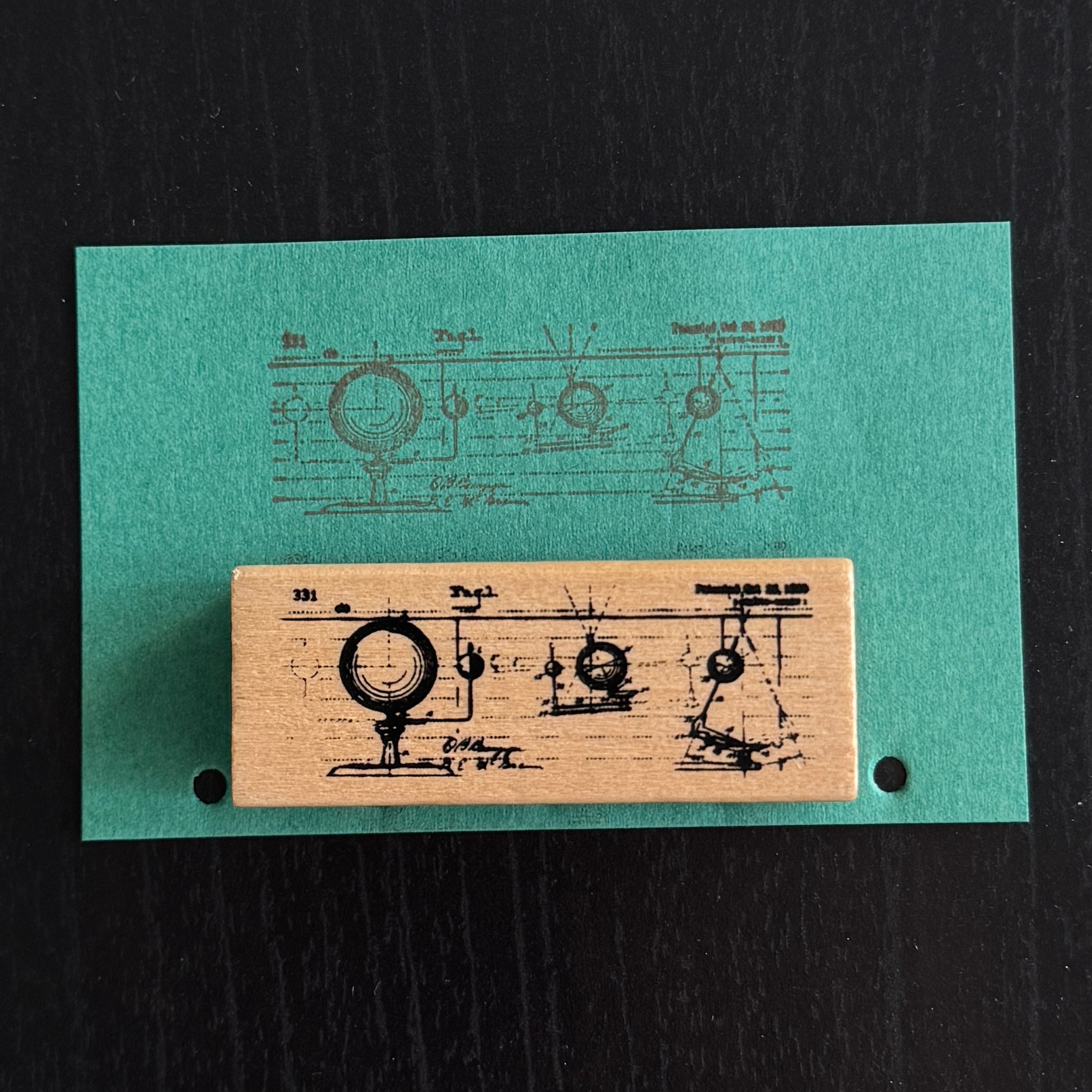 Vintage Nature Sketch Wooden Rubber Stamp | Butterfly Mushroom Dragonfly Botanical