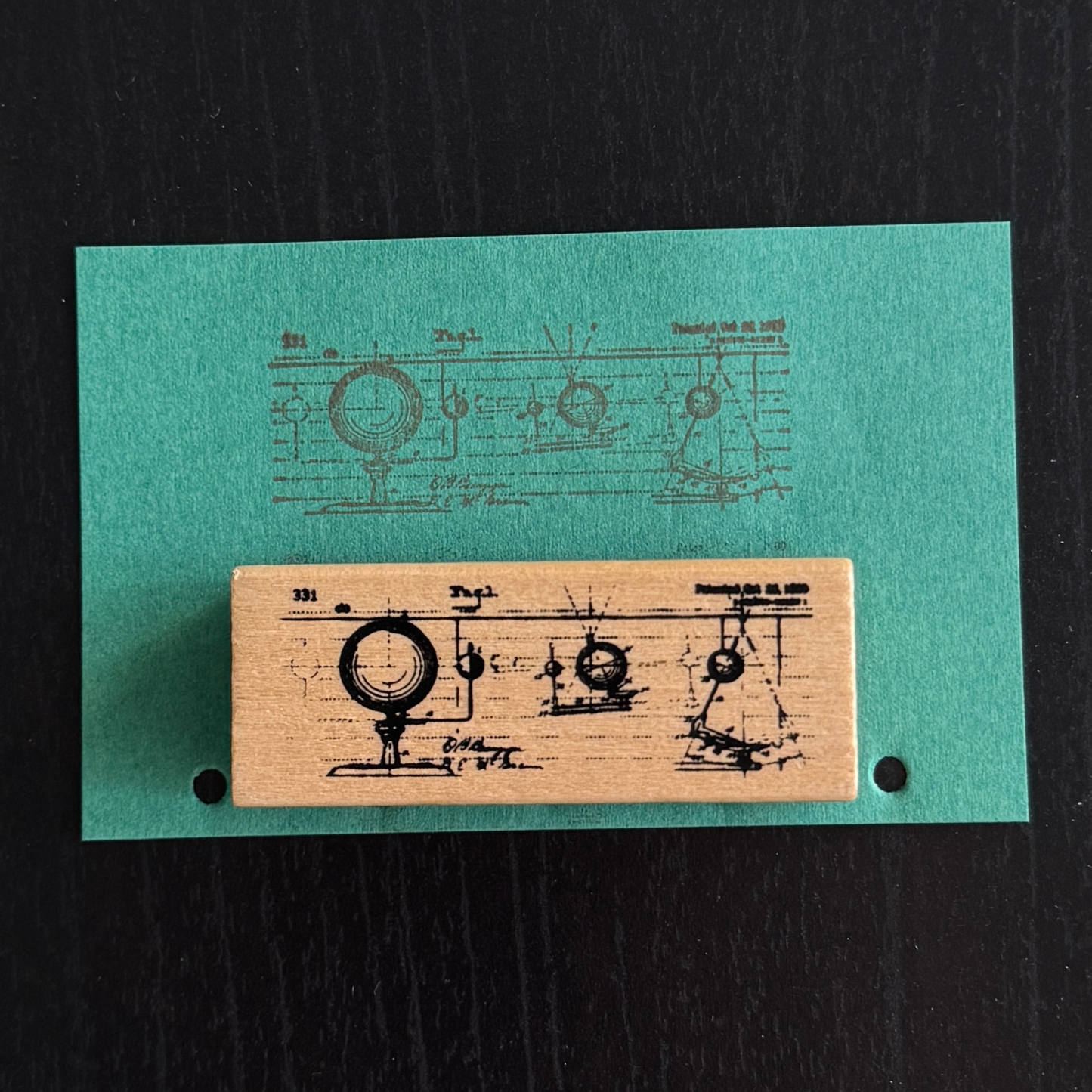 Vintage Nature Sketch Wooden Rubber Stamp | Butterfly Mushroom Dragonfly Botanical