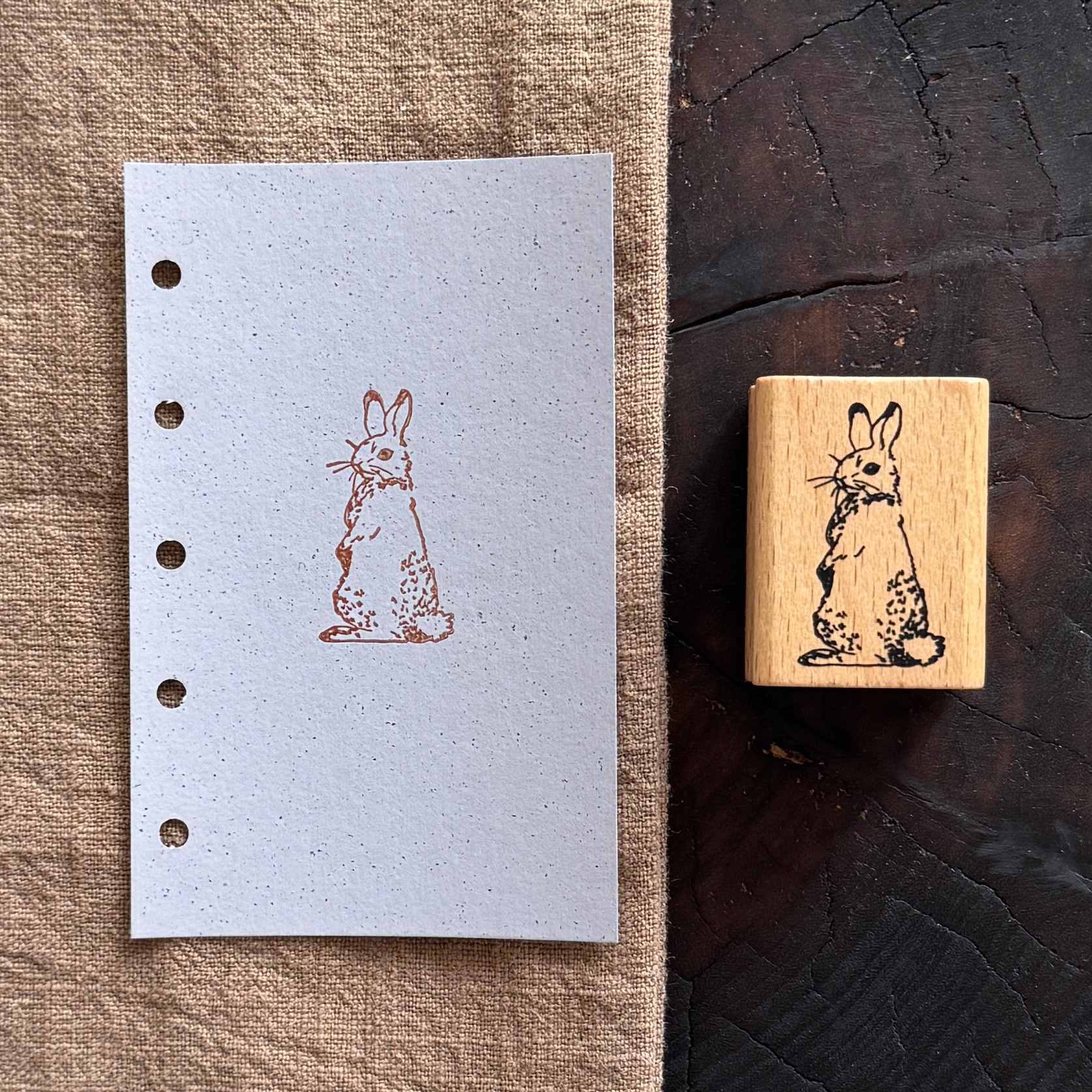 Vintage Nature Sketch Wooden Rubber Stamp | Butterfly Mushroom Dragonfly Botanical