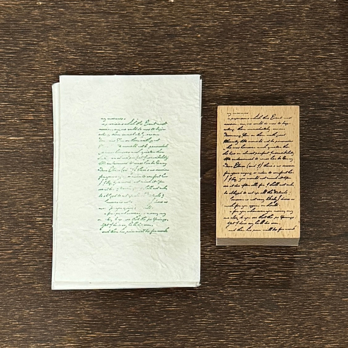 Vintage Nature Sketch Wooden Rubber Stamp | Butterfly Mushroom Dragonfly Botanical