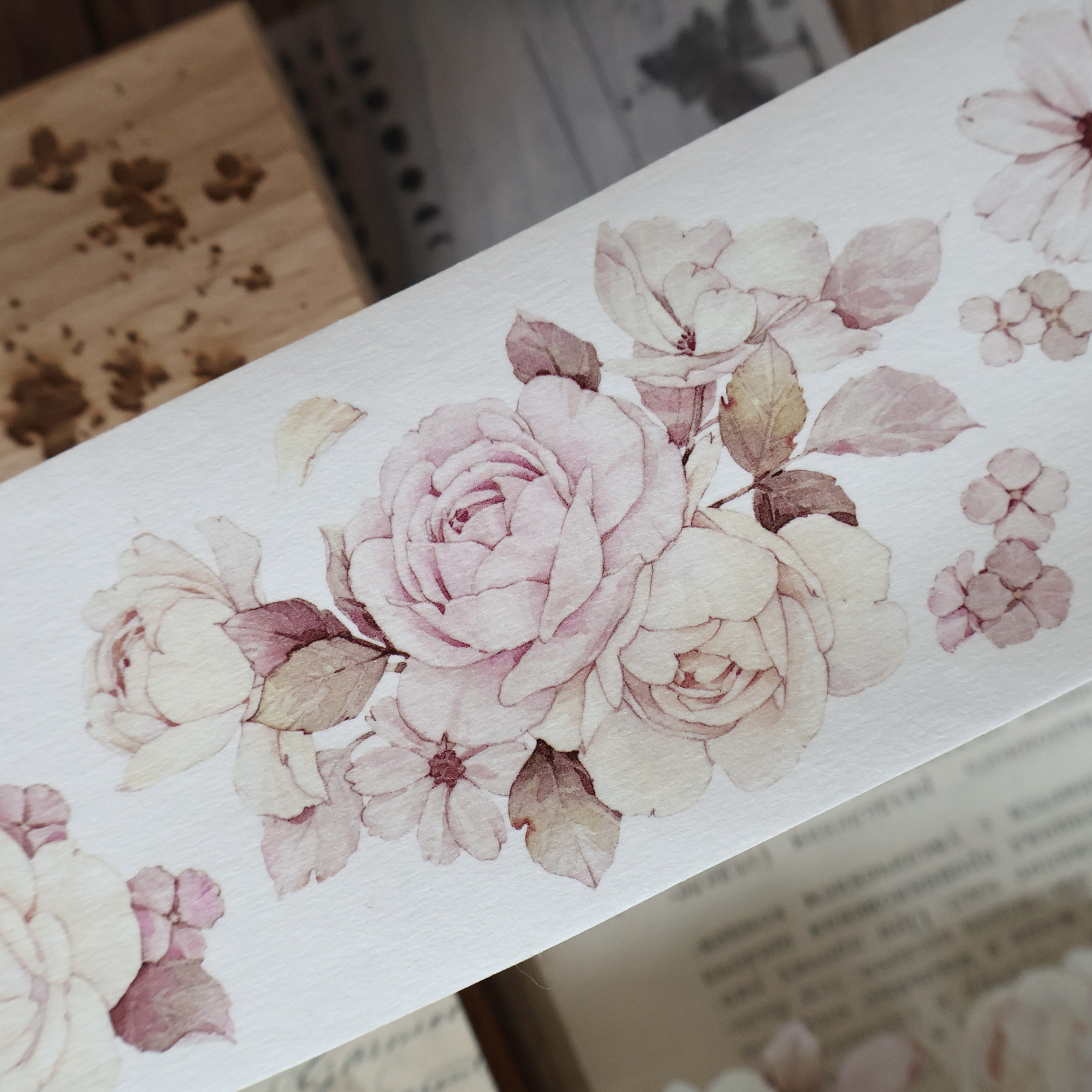 YIER Studio Pink Blue Flower PET Washi Tape 2.17*196.85 inch