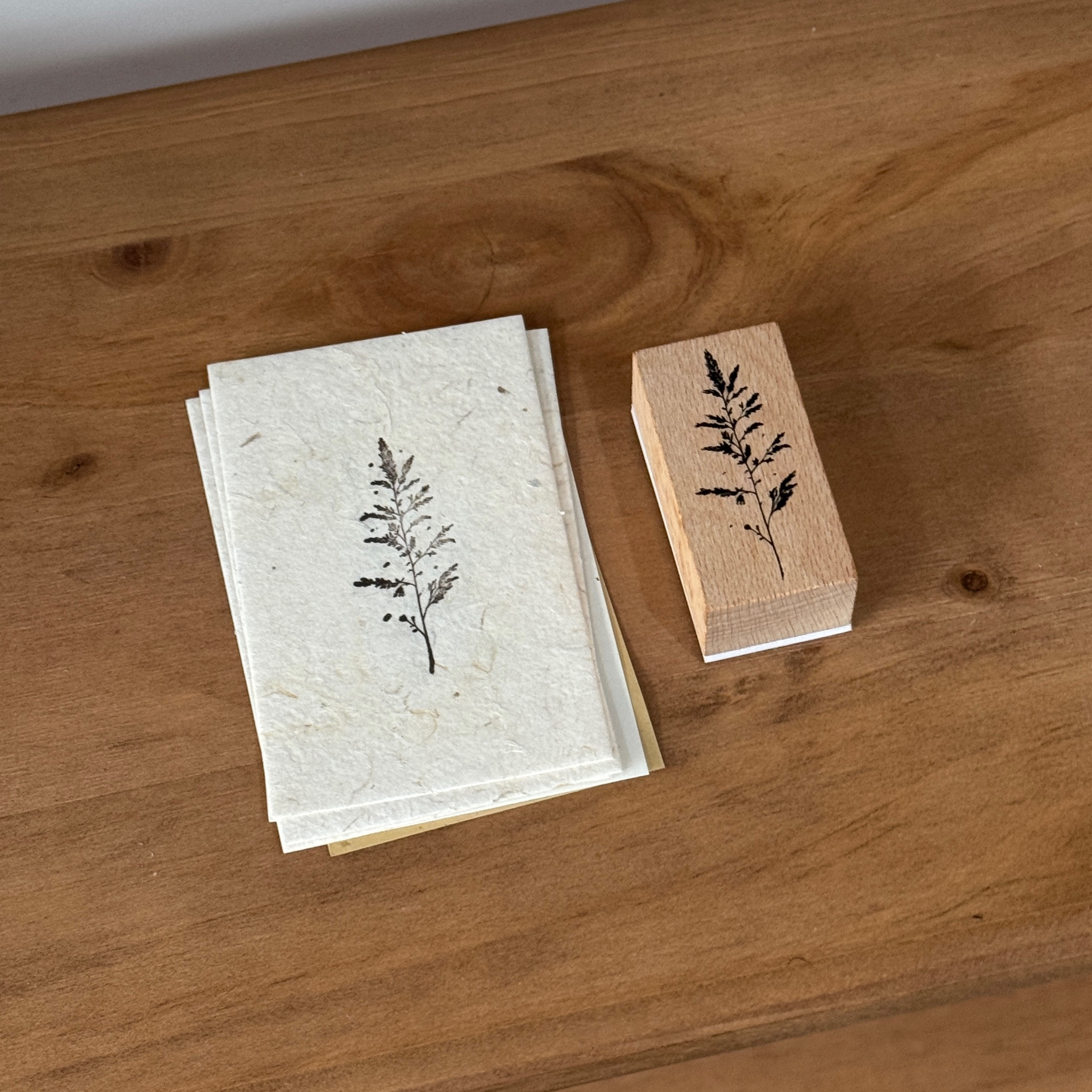Vintage Nature Sketch Wooden Rubber Stamp | Butterfly Mushroom Dragonfly Botanical