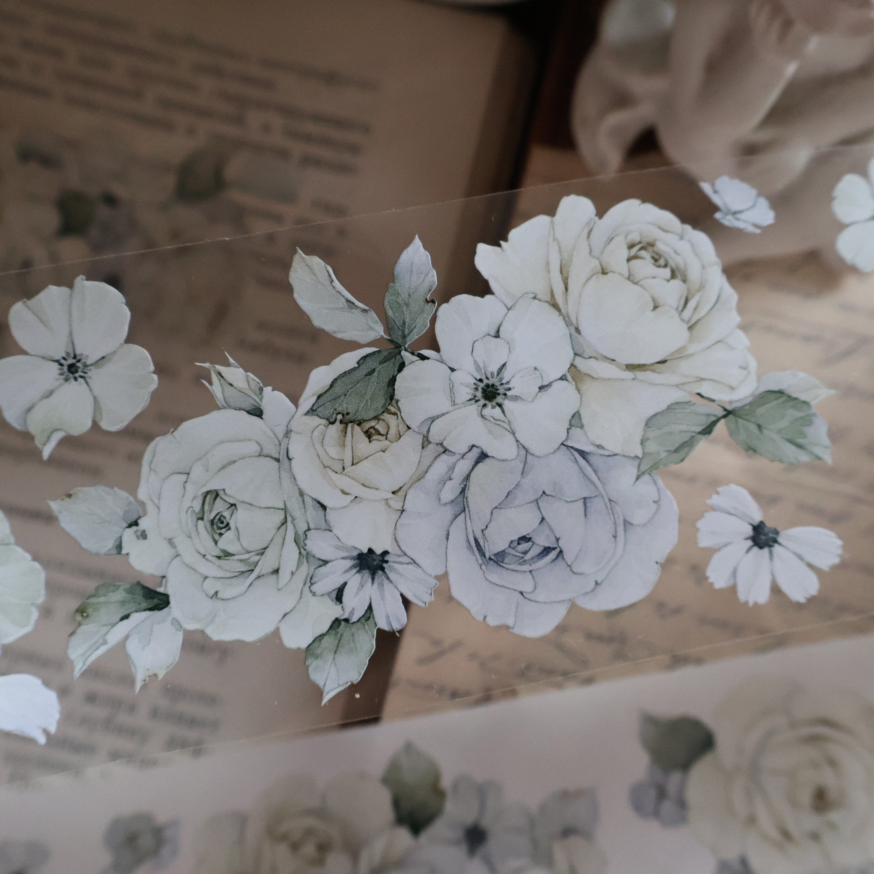 [Copy]YIER Studio Vintage Red Rose PET Washi Tape 2.17 inch * 196.85 inch