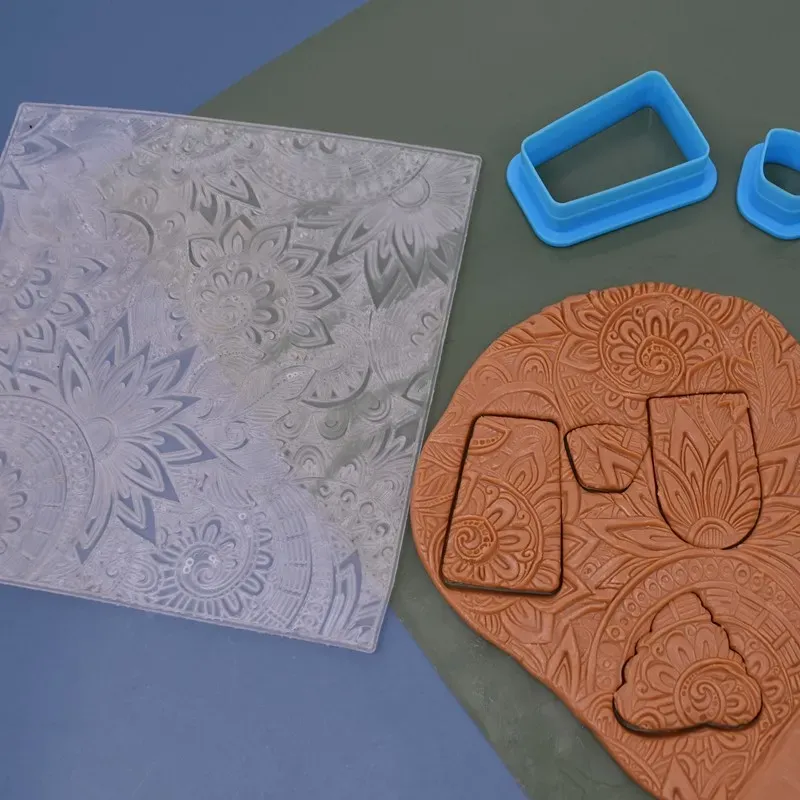 Texture Stamp Sheets Mandala Pattern DIY Embossing Art Clay Pottery Tools