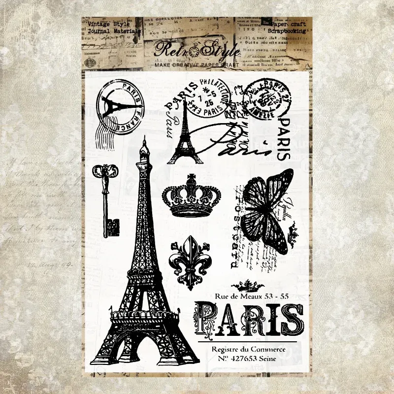 Vintage Clear Silicone Stamps for DIY Scrapbooking Card Making