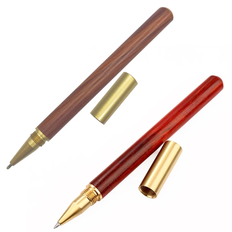 Vintage brass wooden ballpoint pen