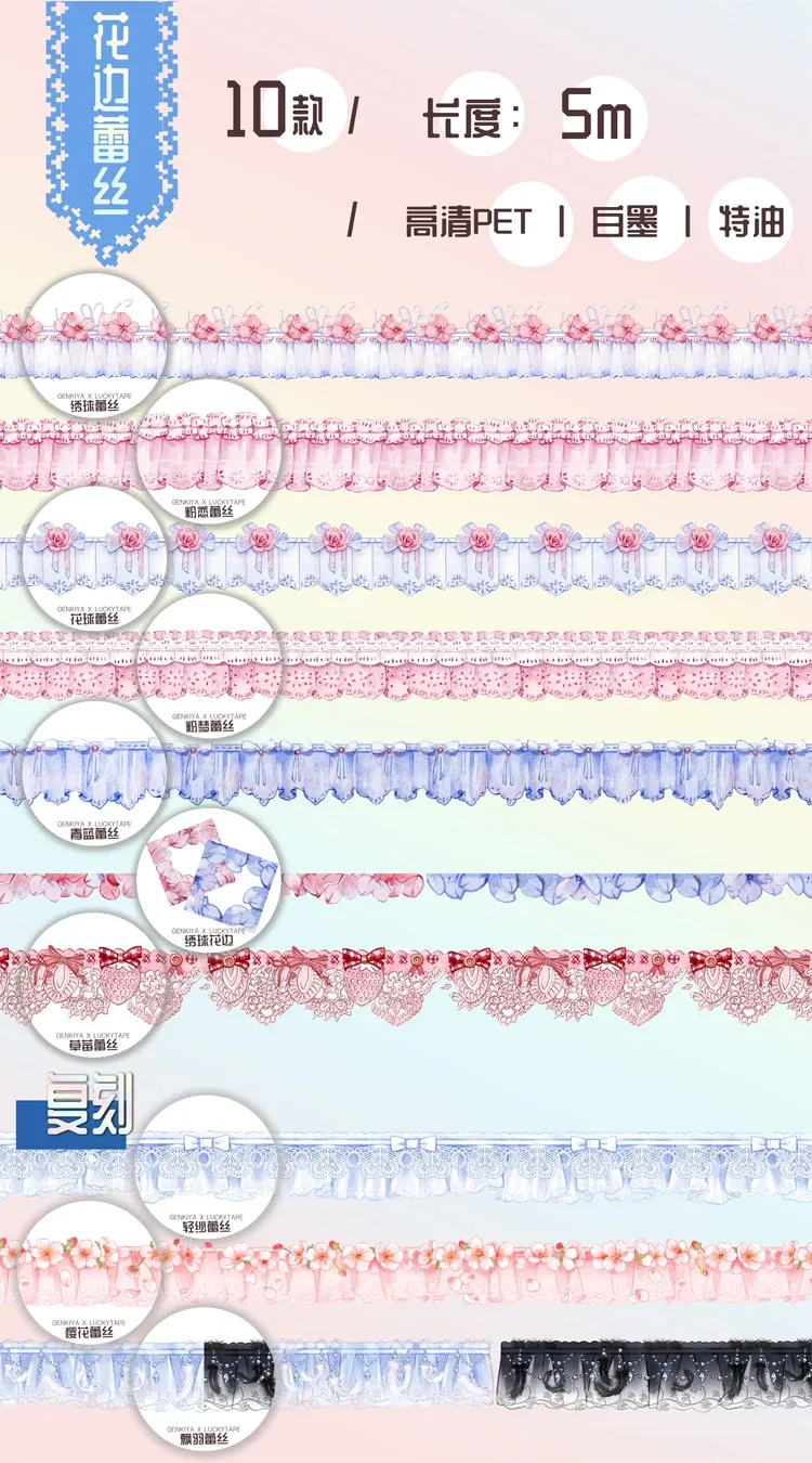 Washi Tape Starry Lace Night Sky Curtain Basic Collection