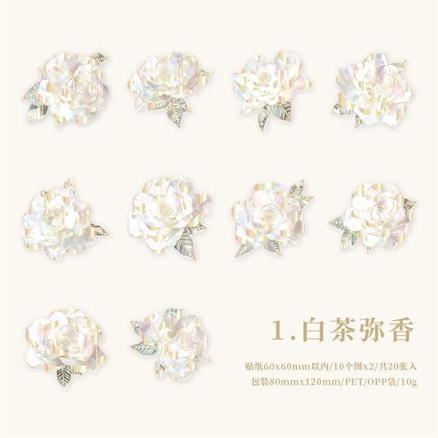 20pcs/lot Flower Sea Plants Stickers-JournalTale