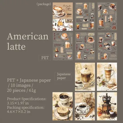20pcs/lot Cofee Theme Decorative Vintage Stickers-JournalTale