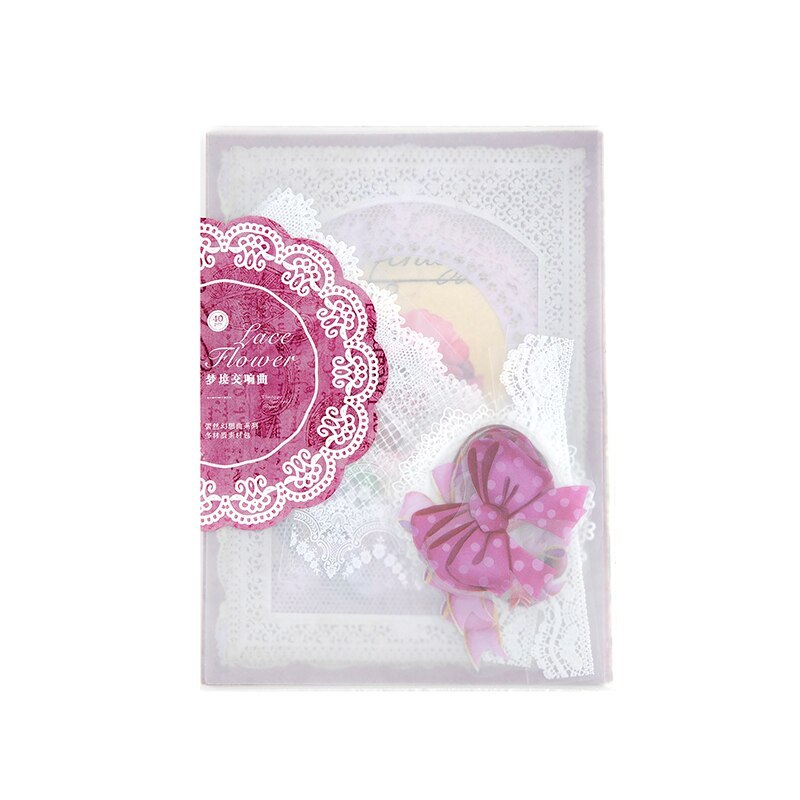 40pcs/pack White Lace Frame Decorative Material Papers-JournalTale