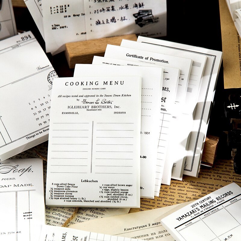 50pcs/pack INS Simple Black and White Memopads-JournalTale