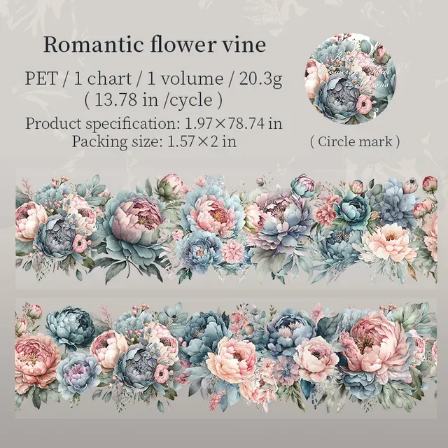 5x200cmFour Seasons Flower Theme PET Tape