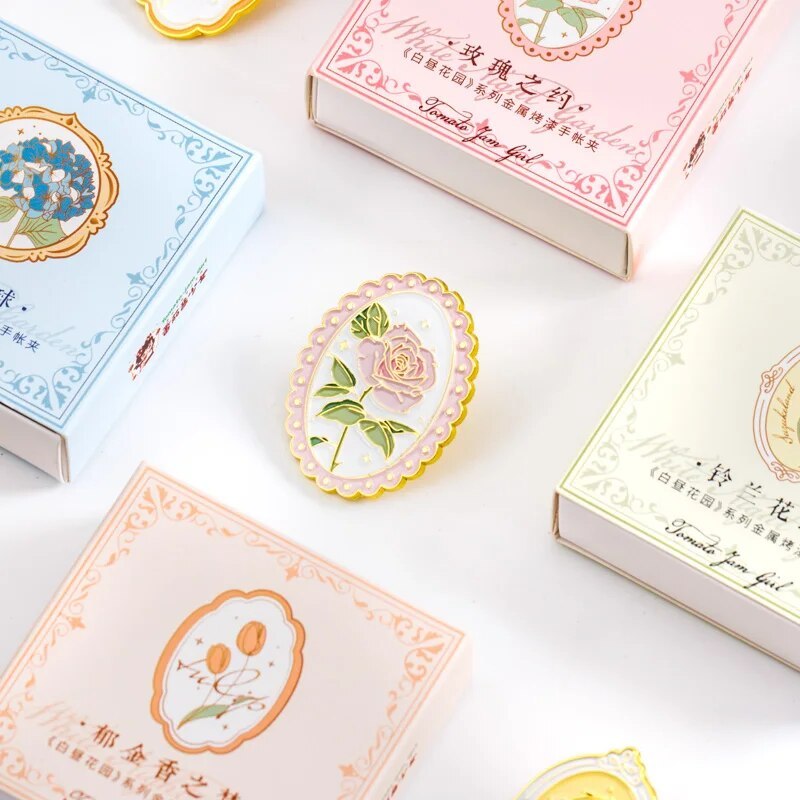 Retro Metal Flower Junk Journal Paper Bookmark Clip  