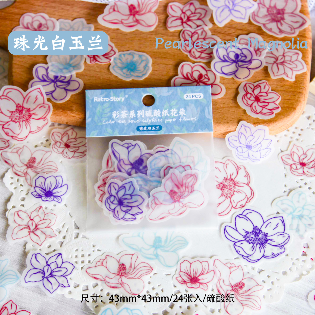 24pcs Floral Theme Material Paper