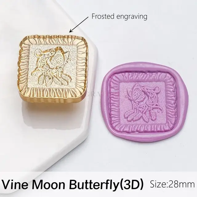 Botanical flower 3D embossed wax decorative stamp