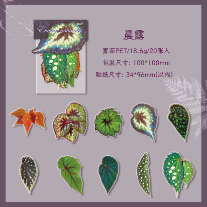 20Pcs/Pack Plant Theme PET Stickers