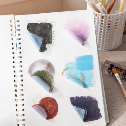 20 Pcs/Pack Watercolor Bloom Themed PET Stickers