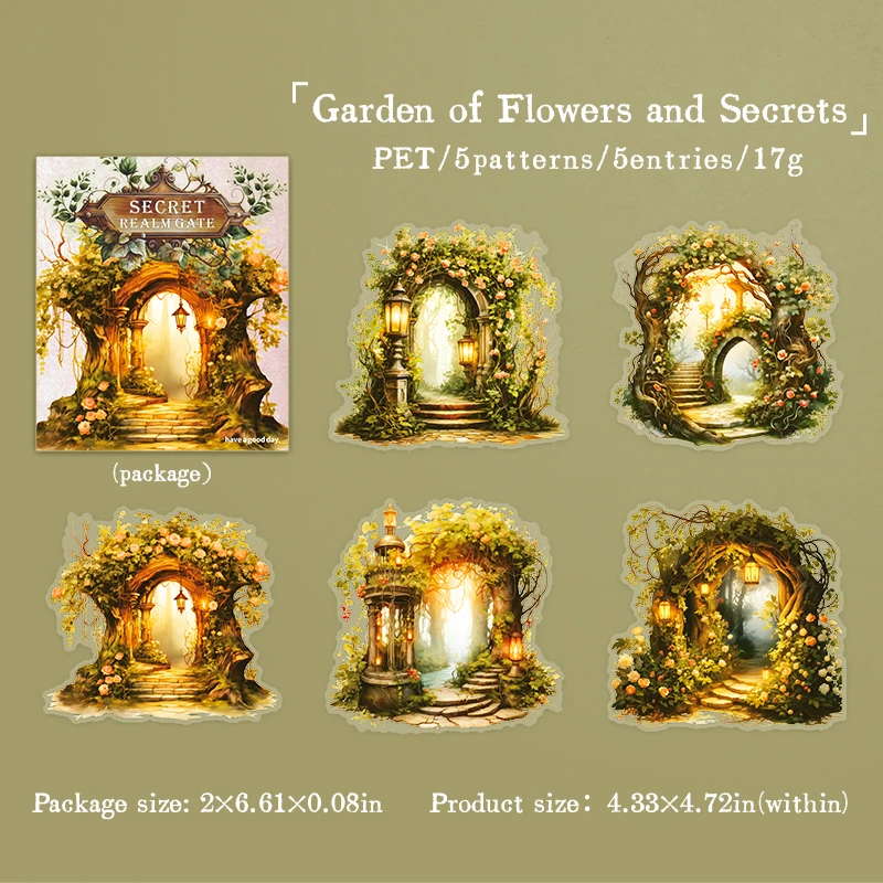 5 pcs/lot Forest wooden by PET Sticker