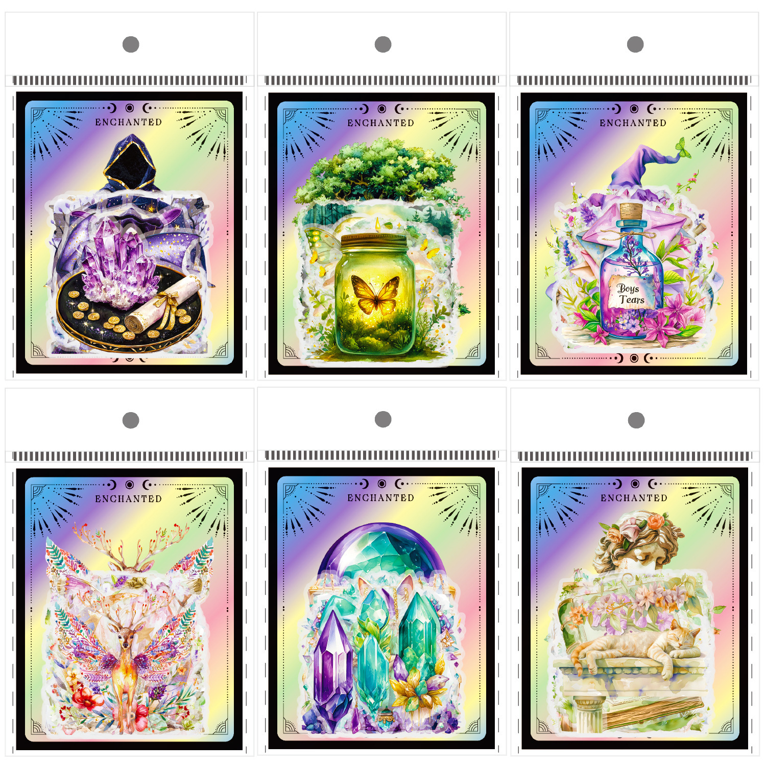 20Pcs/Pack Magic Witch Theme Element PET Stickers