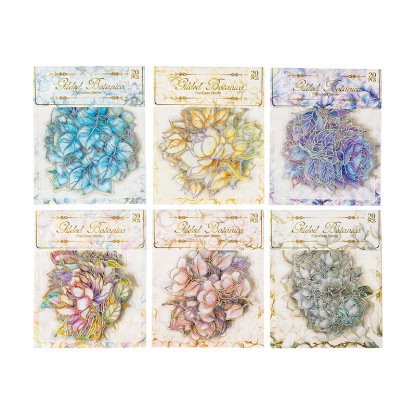 20 Pcs/Pack Floral Themed PET Stickers