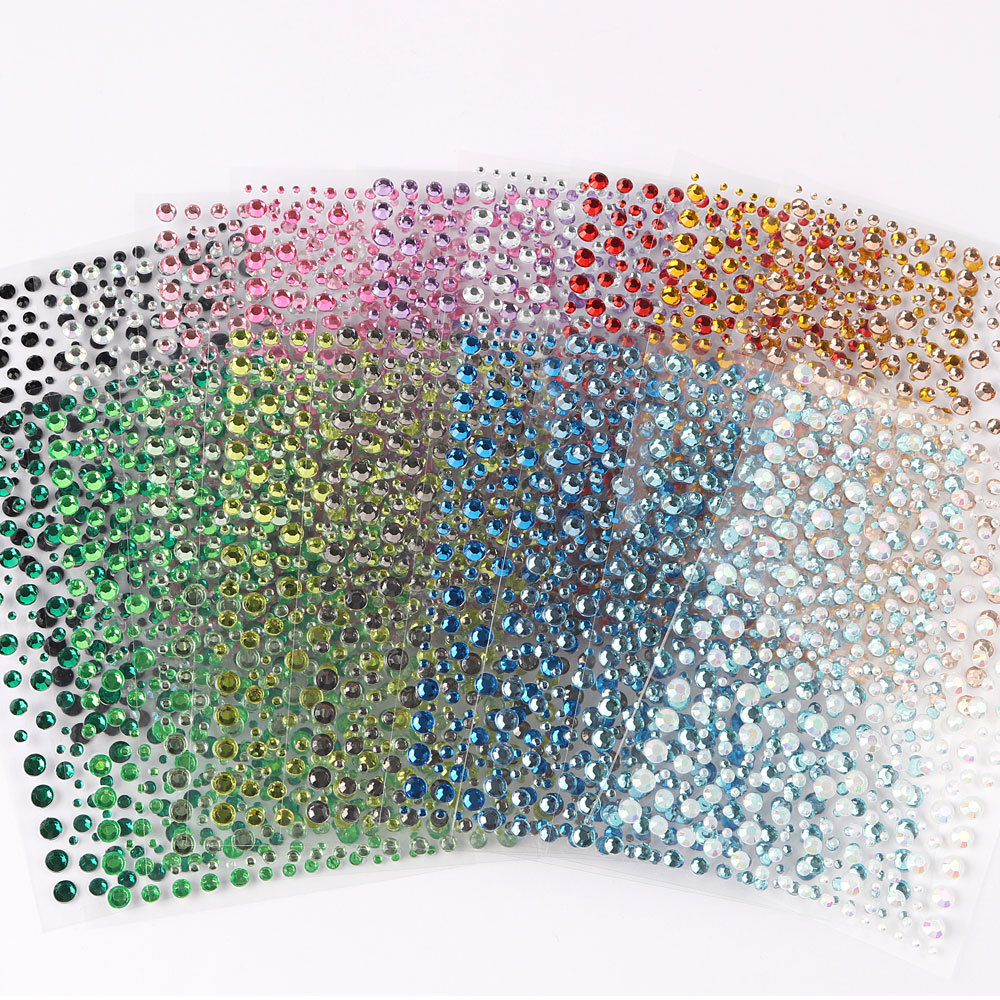 5 Pcs/Set Colored Diamond Decorative Stickers