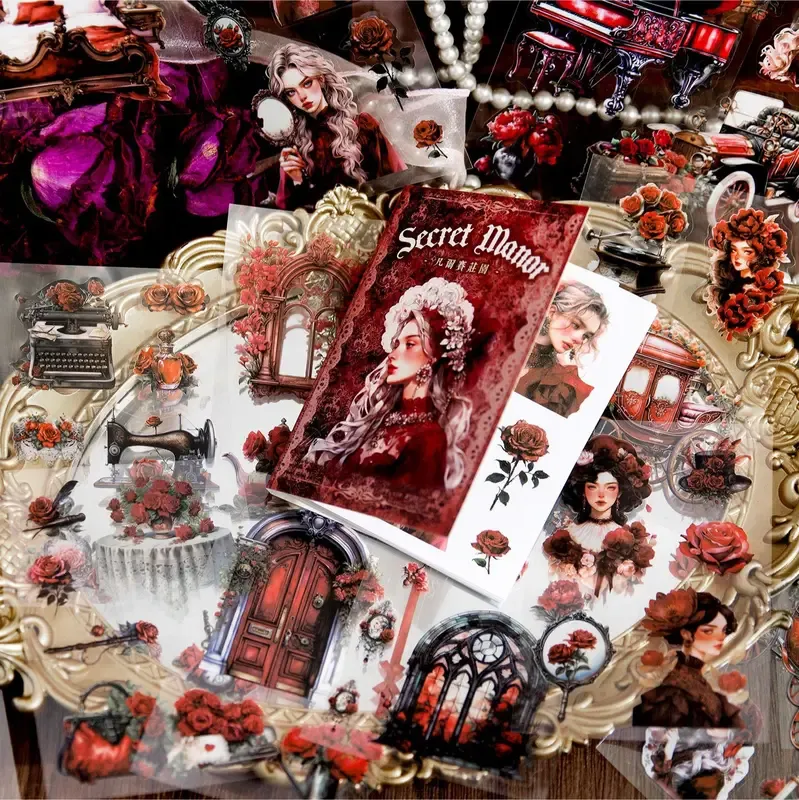 56pcs/1lot Retro dark character decorative PET Sticker