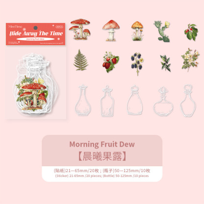30Pcs/Pack Flower Bottle Theme PET Decorative Stickers