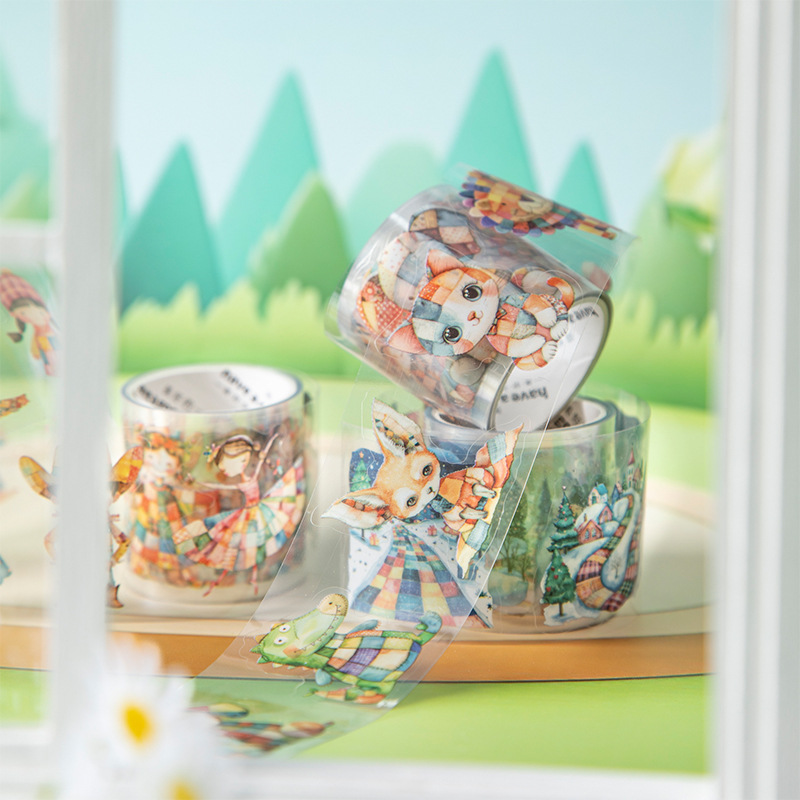 PETテープ Cute animal themed PET tape, 1.57*78.74 inches – JournalTale