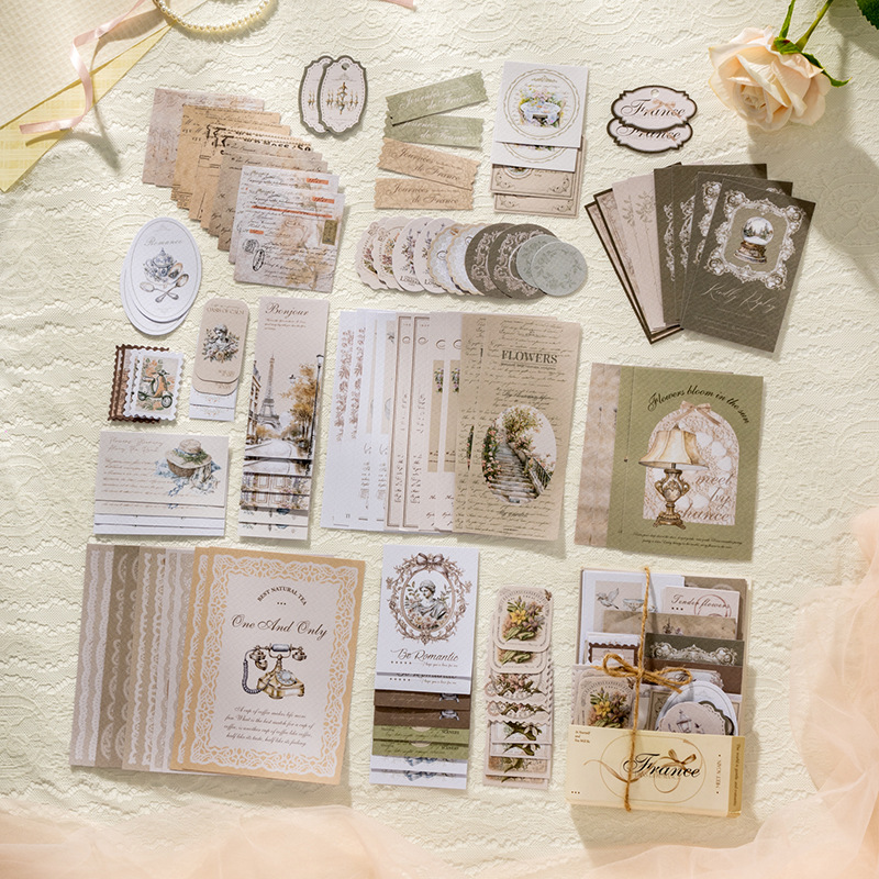 100pcs/Pack Retro Collage Theme Large Stickers