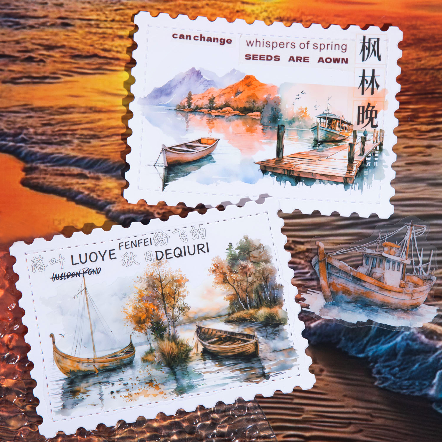 20 Pcs/pack Yacht Ship Element PET Sticker