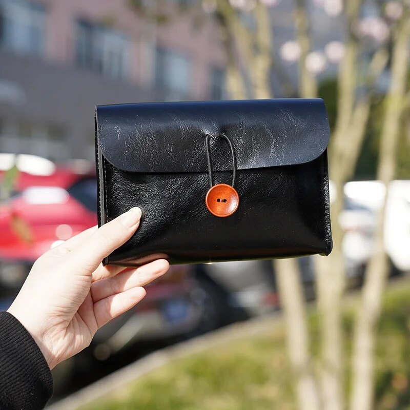 PU leather women's buckle bag box travel storage bag