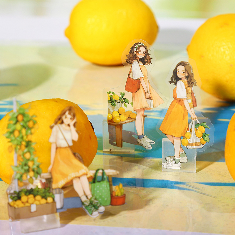 20 Pcs/Pack Fruit Girl Themed PET Stickers