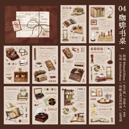 20pcs/1lot Pre-cut Coffee Theme Sticker
