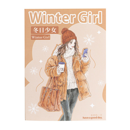 20 pcs/pack winter warm fashion girl journaling pet sticker pack
