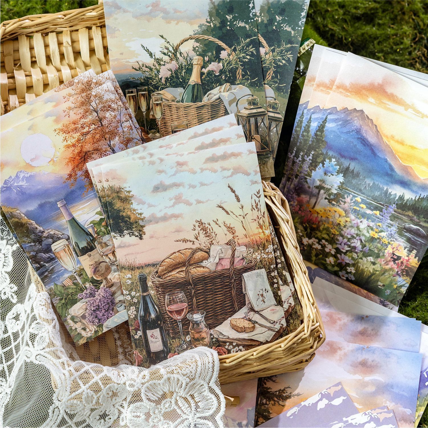 30Pcs/Pack Picnic Camping Theme Material Paper