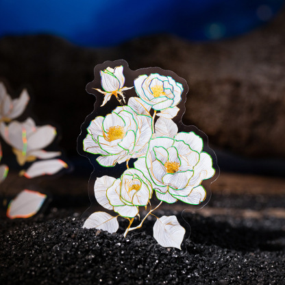 10pcs/Pack Flower Theme PET Stickers