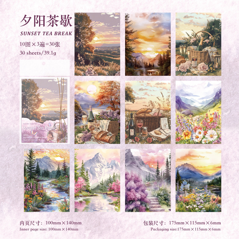 30Pcs/Pack Picnic Camping Theme Material Paper